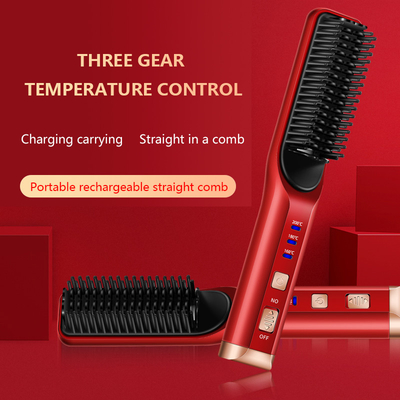 専門の毛のストレートナの櫛USBの再充電可能なコードレス毛のストレートナのブラシ