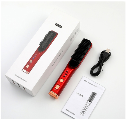 コードレス毛のストレートナのブラシ携帯用USBの再充電可能な無線電信をLED表示